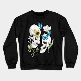 Flower and Butterfly and Skull Crewneck Sweatshirt